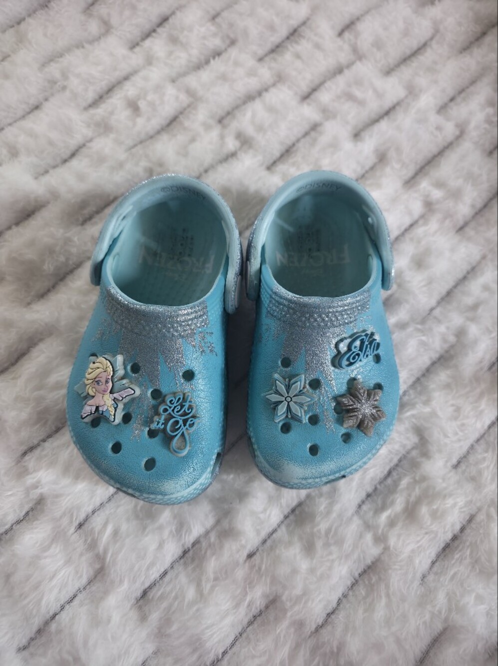 CROCS Kids Light Blue Frozen Character Clog Sandals